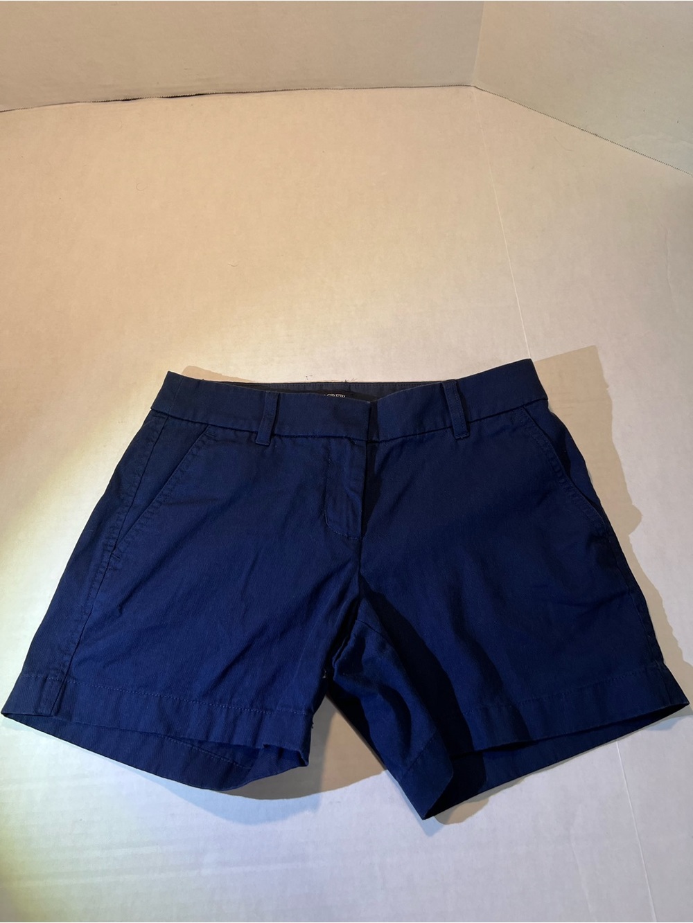 J.Crew Navy Chino Shorts Size 0 Cotton Classic Mid Rise Casual Preppy Summer